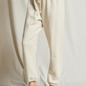 NEVER WORN Perfect White Tee Stevie Cream Cotton Fleece Sweatpant